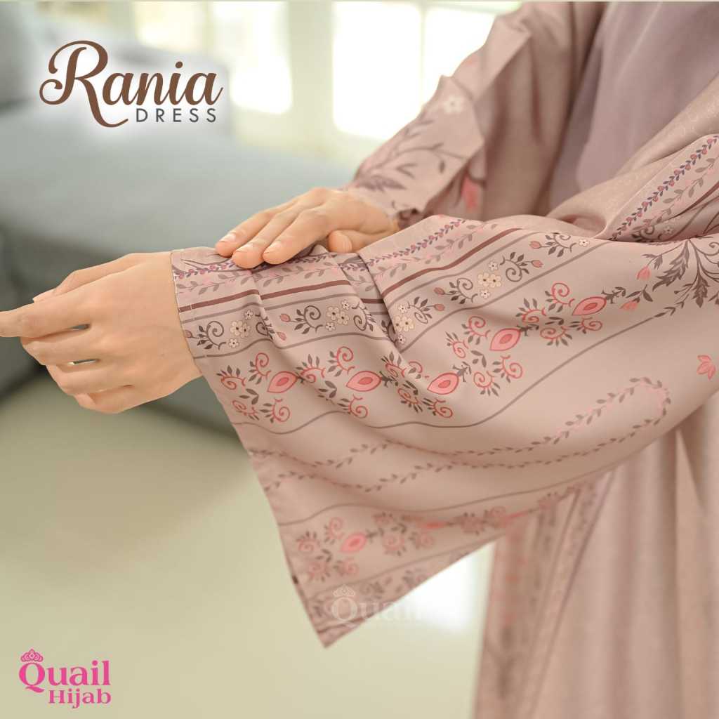 Rania Dress Original Quail Hijab Gamis Lebaran Rania Quail Matt Arabian Silk Sutra Size M XL XXL