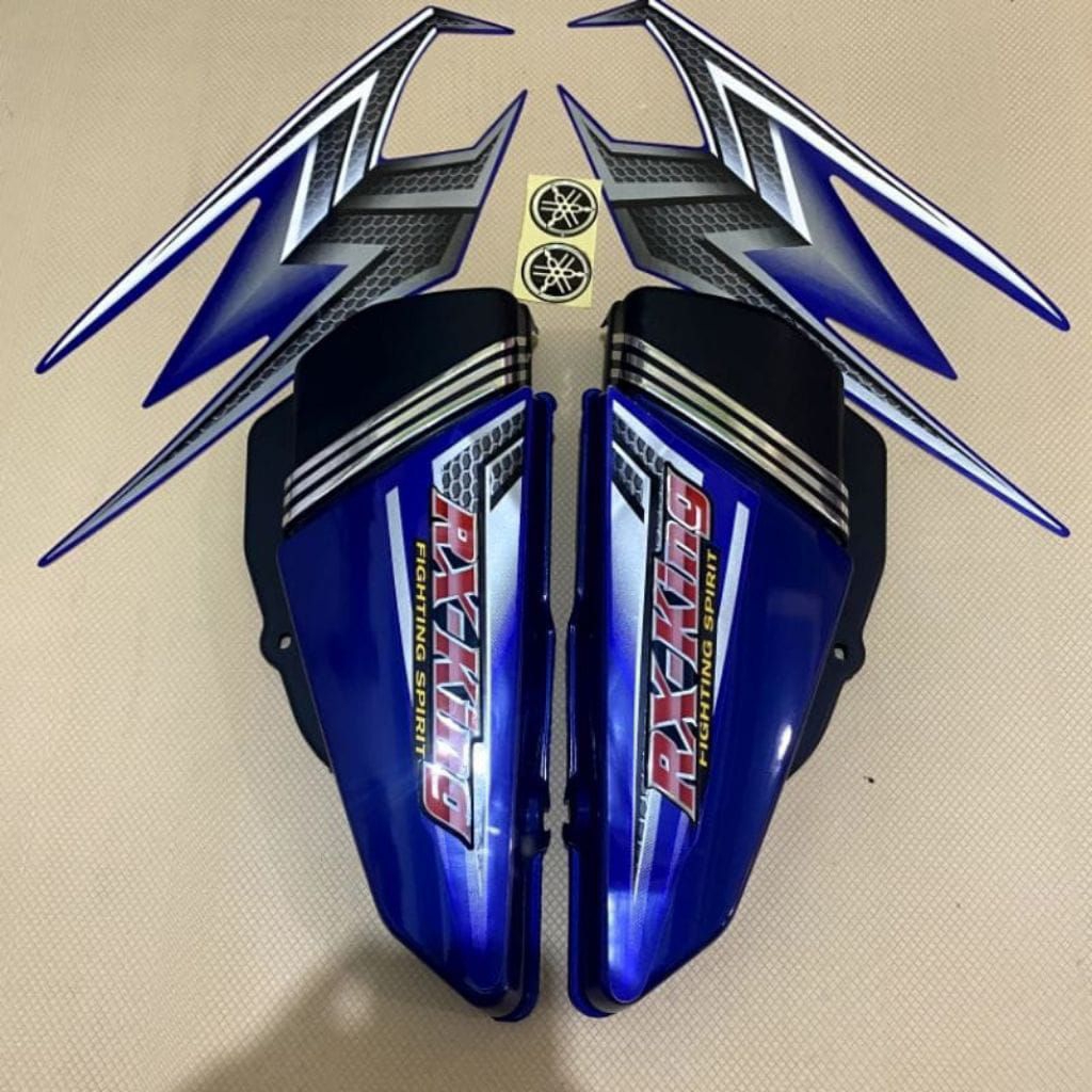 COVER BOK AKI RX KING HITAM FULLSET STRIPING BIRU 2004 TEPONG AKI RX KING BIRU BOK AKI HALUS