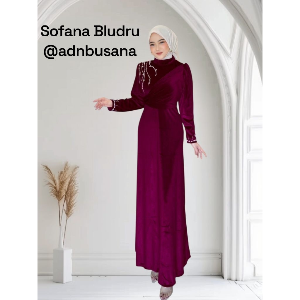 SOFANA  - Dress gamis by adnbusana | Gamis pesta mewah | Baju kondangan wanita kekinian | Dress gami