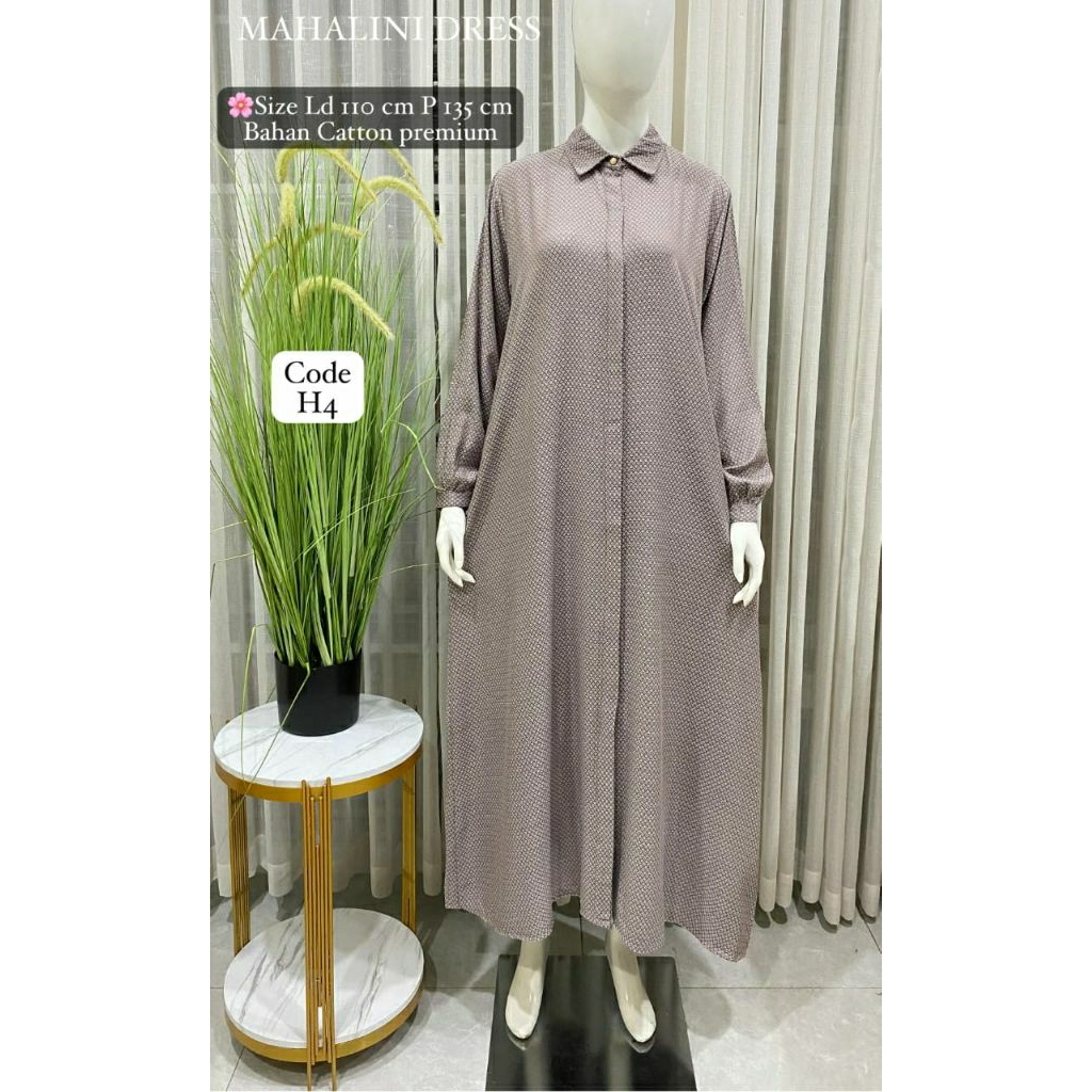 Gamis MAHALINI DRESS Catton Premium Busui Friendly