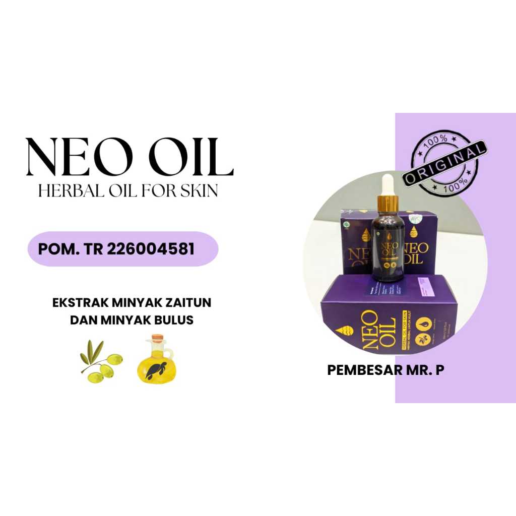 Neo Oil Pembesar Pria Dewasa | Minyak Oles Herbal Alami + bundling vakum a1