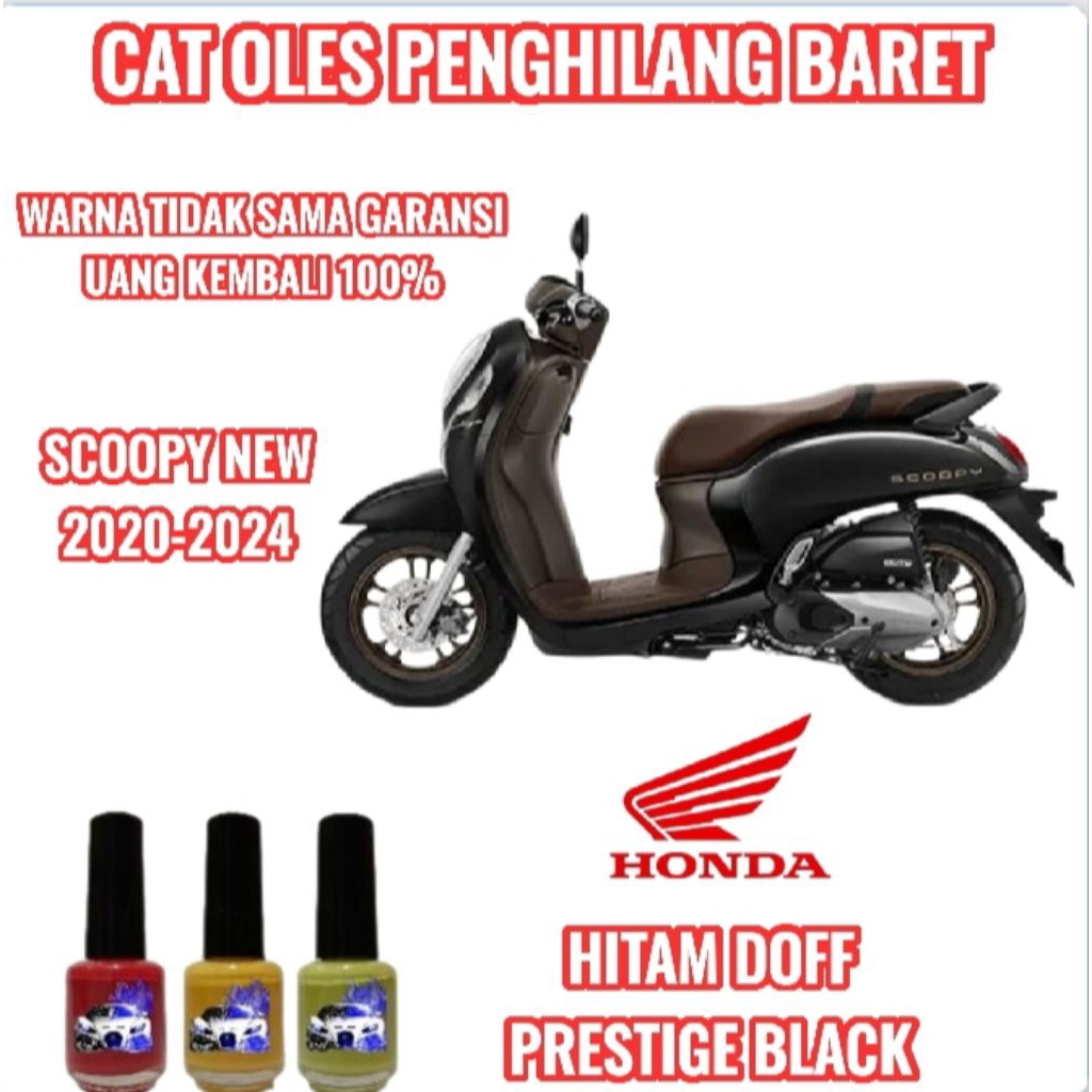 CAT OLES PENGHILANG BARET MOTOR HONDA SCOOPY PRESTIGE BLACK/HITAM DOFF 2020,2021,2022,2023,2024, NEW