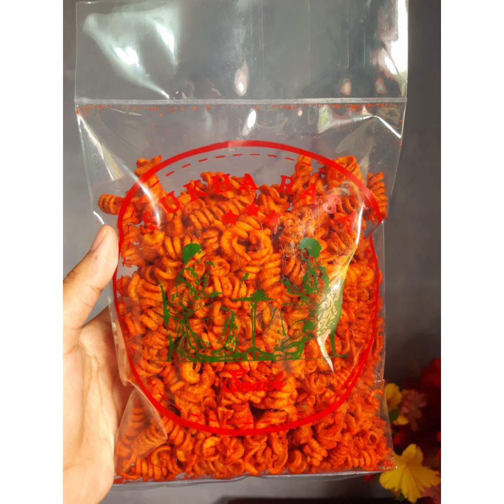 Makaroni spiral, spiral DJ, makaroni pedas daun jeruk