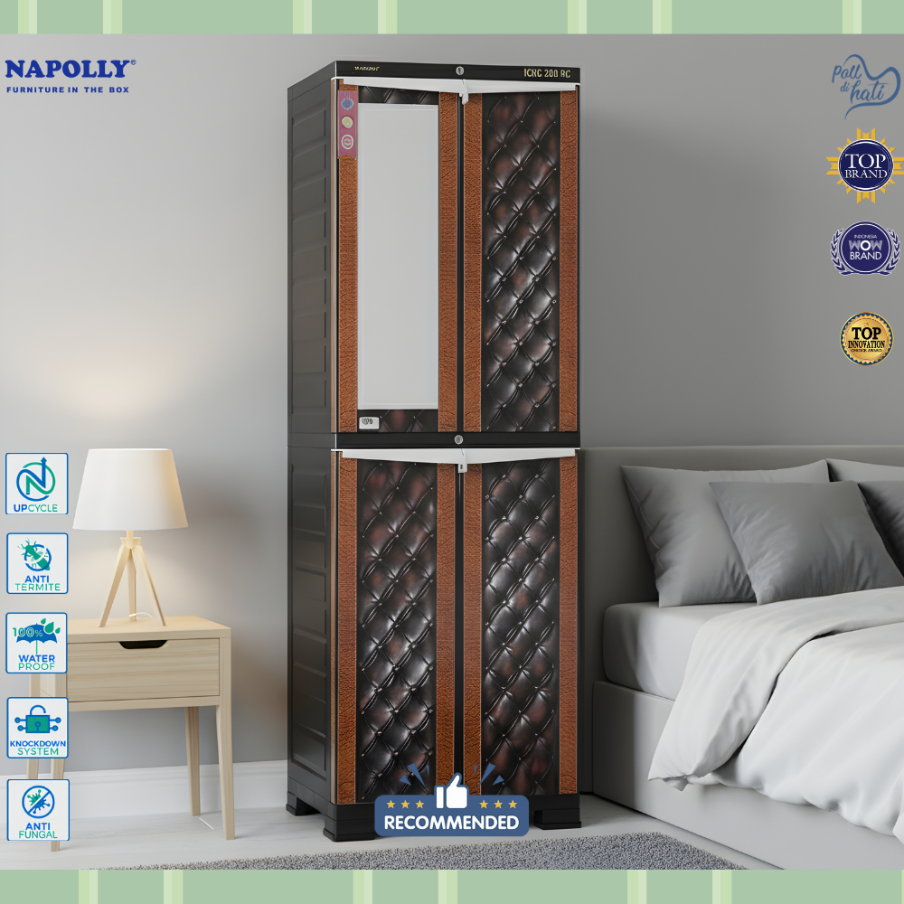 LEMARI PAKAIAN GANTUNG+RAK+CERMIN NAPOLLY