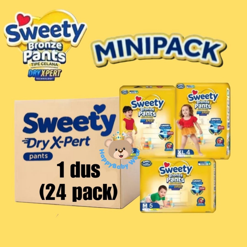 PAKET 1 DUS (24pack) SWEETY MINIPACK BRONZE PANTS M5 L5 XL4 Popok Celana Bayi
