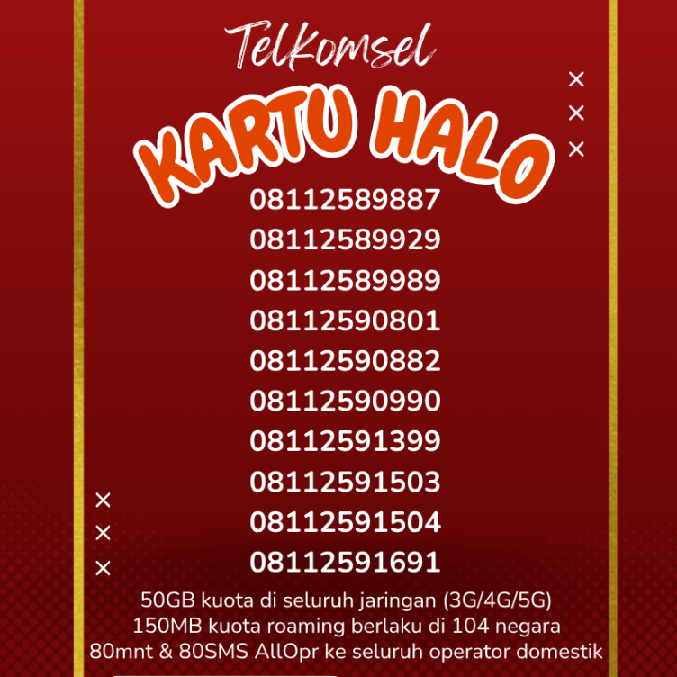 KUOTA 50GB  TELKOMSEL NOMOR CANTIK 11 DIGIT NOMOR LANGKA, NOMOR CANTIK, TELKOMSEL (11)