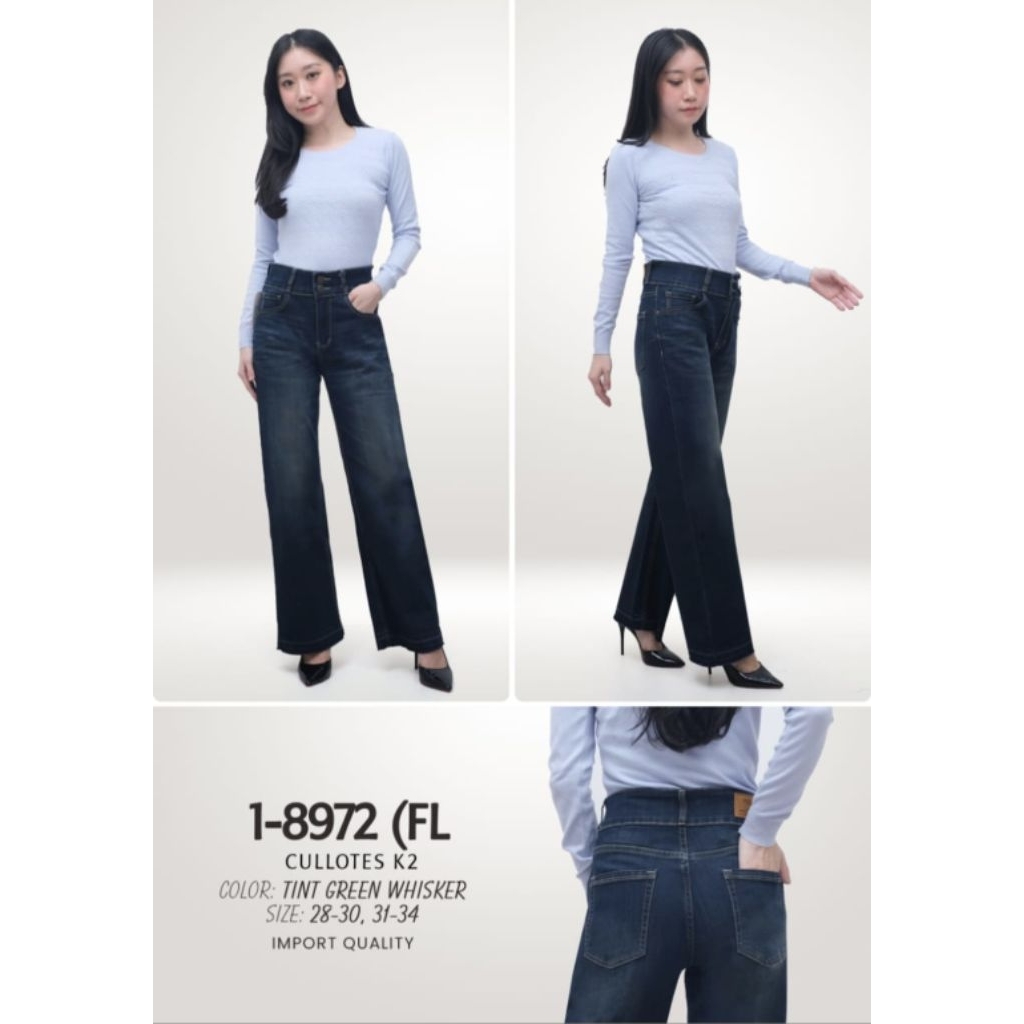 FELINO KULOT PANJANG KANCING DUA KAKI UNFINISH CUTTING TINTGREEN WHISKER