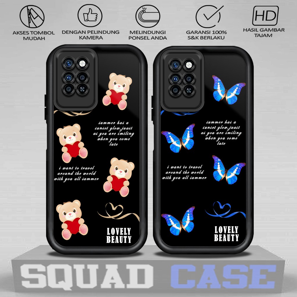 Softcase Glass kaca untuk INFINIX NOTE 10 PRO NOTE 10 PRO NFC Motif CUTE Casing Handphone Case Hp Pr
