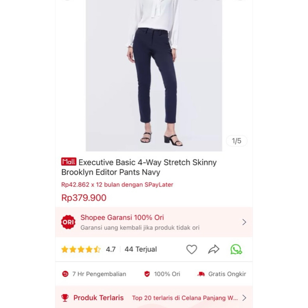 The Executive | Celana Kantor Wanita Brooklyn Pants warna Navy