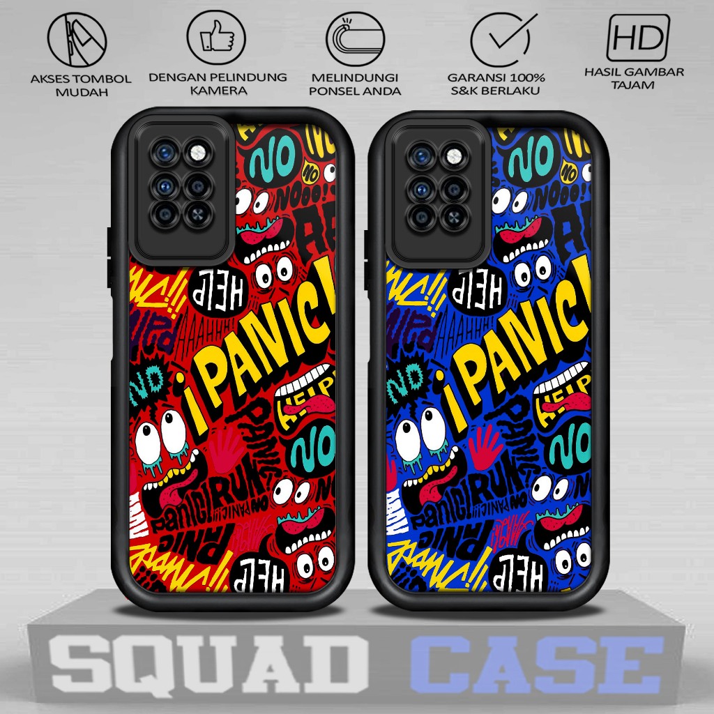 Softcase Glass kaca untuk INFINIX NOTE 10 PRO NOTE 10 PRO NFC Motif PANIC Casing Handphone Case Hp P