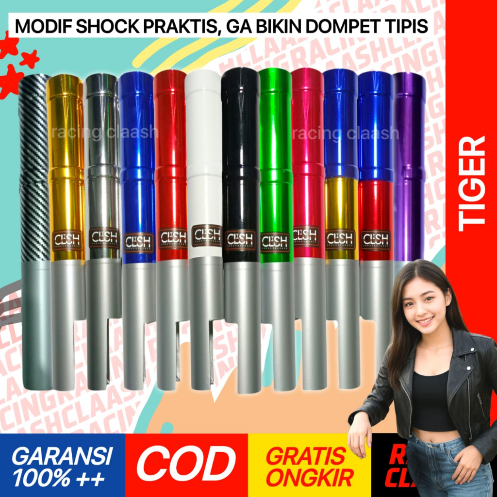 Racing Claash Cover Shock Depan Tiger Cover Shok Skok Sok Tiger Revo Fi Tirev Lama Tilam New Old 6