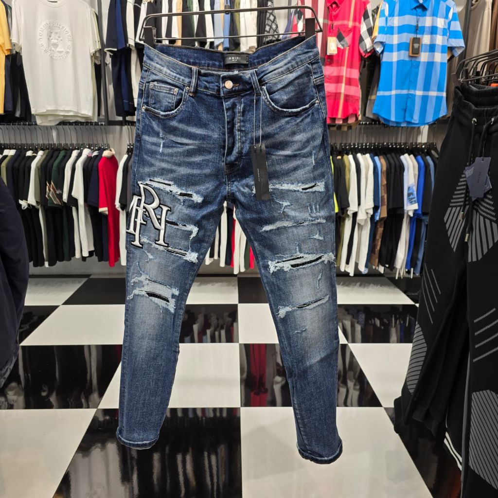 Celana Jeans Denim Ripped Pria AMIR1