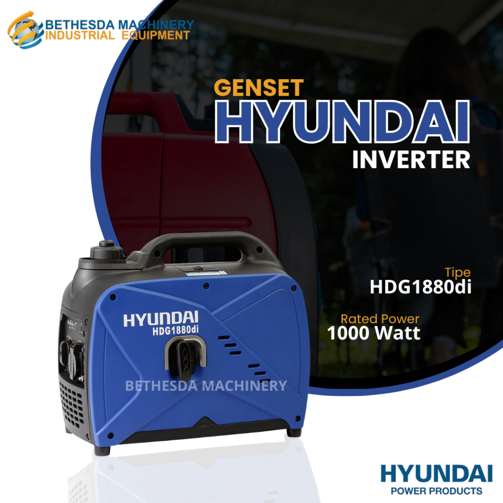 Genset Inverter 1000 Watt 220 Volt 1 Kw Gasoline Engine HYUNDAI Digital Inverter HDG 1880 di
