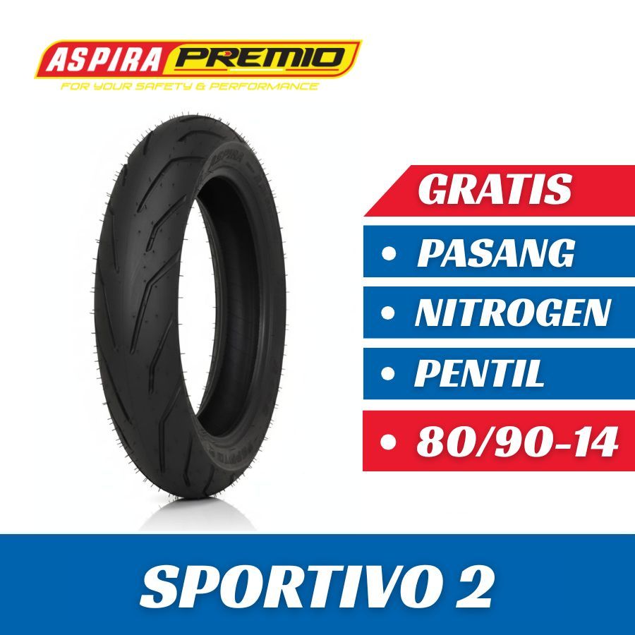 Ban Motor ASPIRA Ring 14 ASPIRA PREMIO SPORTIVO 2 80/90-14 Tubeless