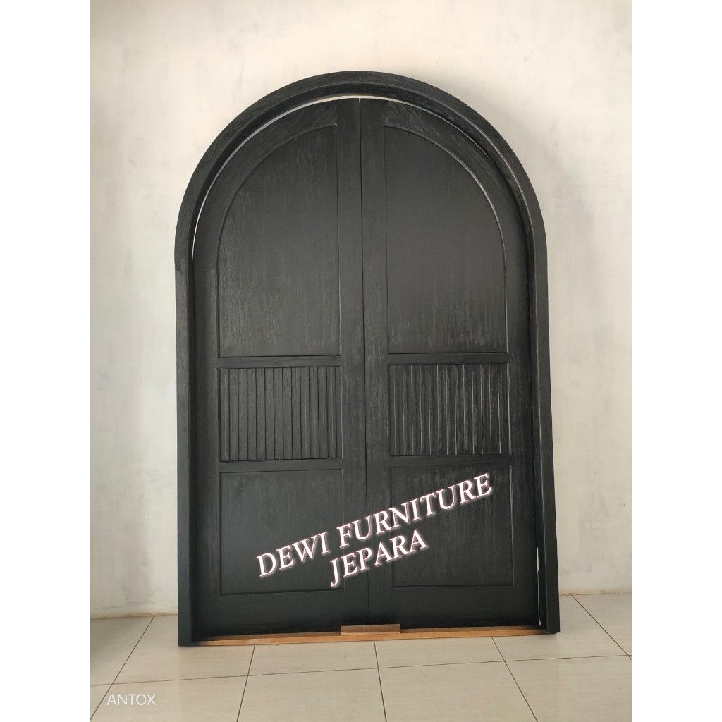 Pintu lengkung pintu utama rumah pintu jati