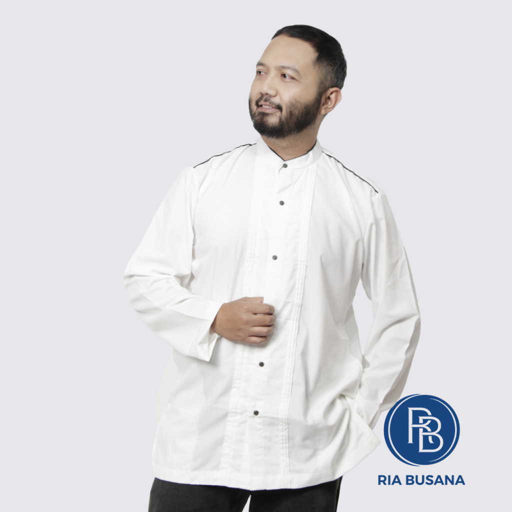 Ria Busana - Bastoh- Koko Dewasa  Pria Lengan Panjang Art. KOHORPUTIH