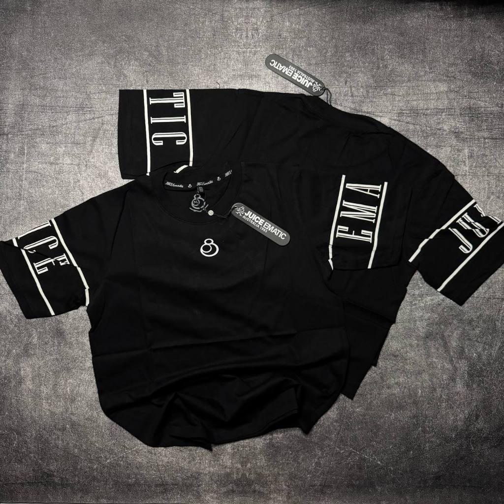 KAOS JUICE EMATIC HITAM LOGO SABLON BAHAN COTTON COMBED 24S TEBAL DAN NYAMAN TSHIRT JUICE EMATIC