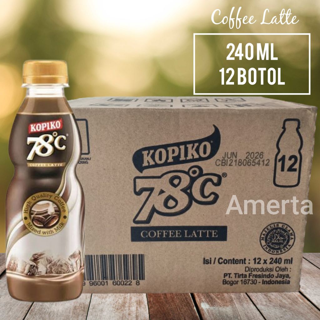 KOPIKO 78C COFFEE LATTE 240ML, 1 DUS isi 12 botol