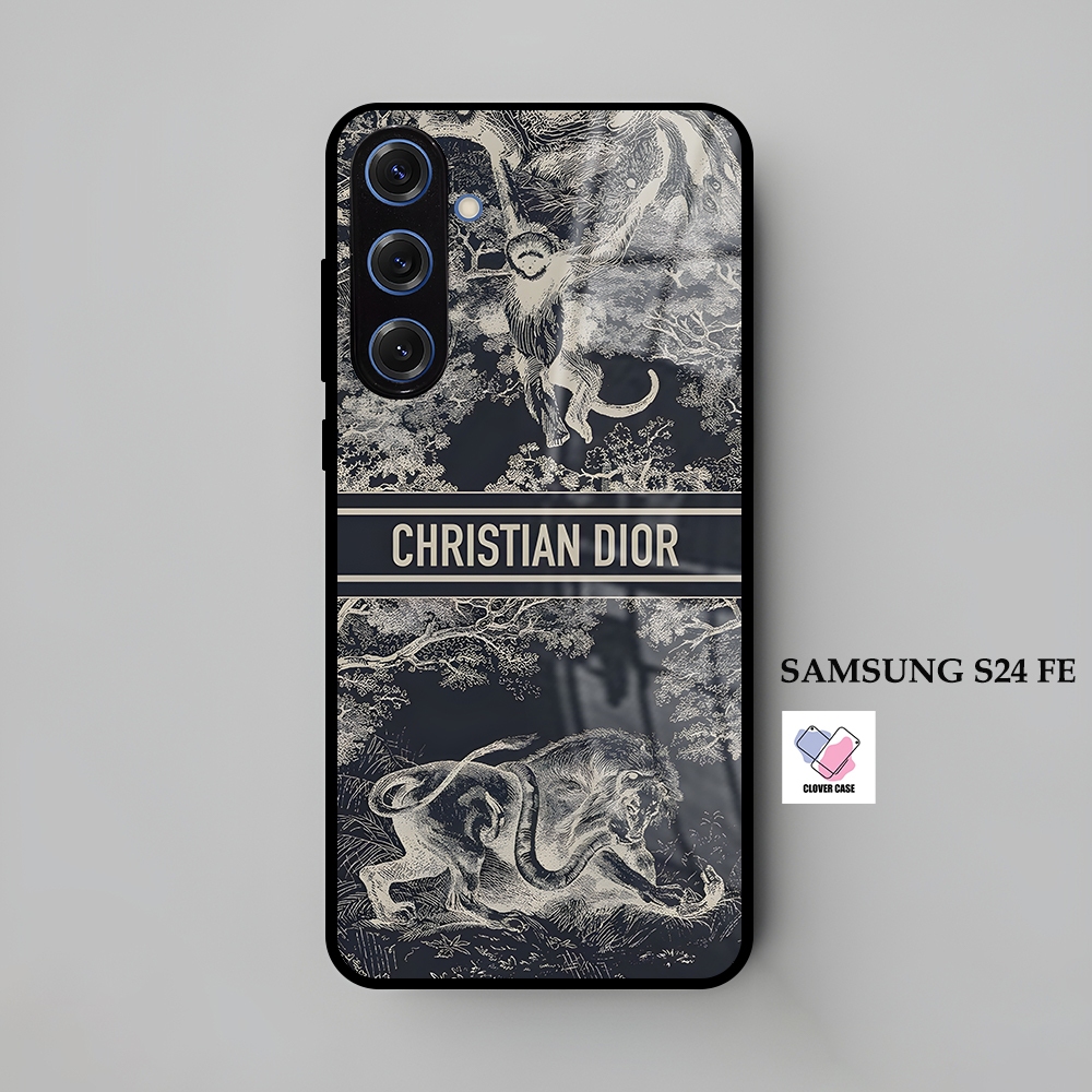 [AR108]  Case Glossy Case | SAMSUNG S24 FE | CASE KEKINIAN LUCU |  Casing Hp Kilau Motif DIOR