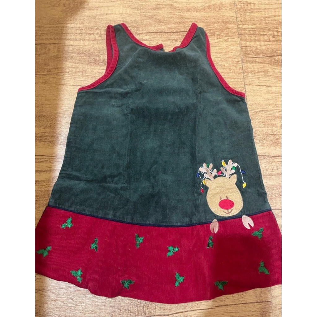 Dress anak perempuan 3th dress natal warna hijau merah