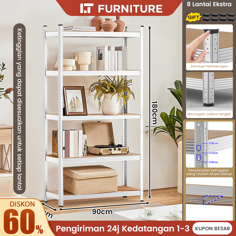 LITAI Rak besi siku 4-6 susun rak susun 4-6 tingkat besi