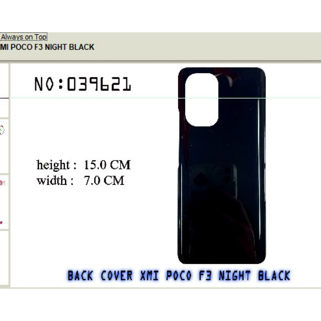 BACKDOOR XIAOMI POCO F3|PENUTUP BELAKANG XIAOMI POCO F3