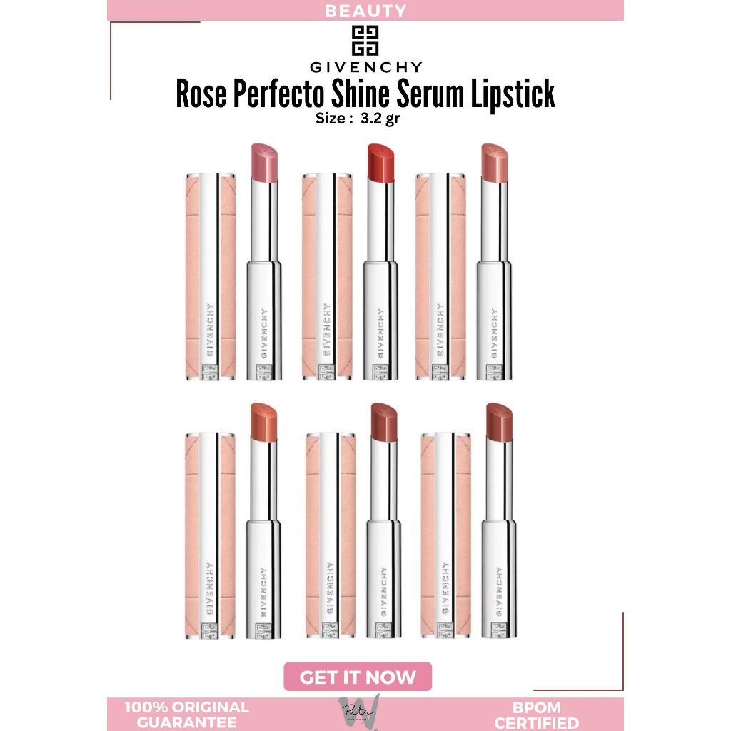 New Coming  GIVENCHY Rose Perfecto Shine Serum Lipstick • 3.2g