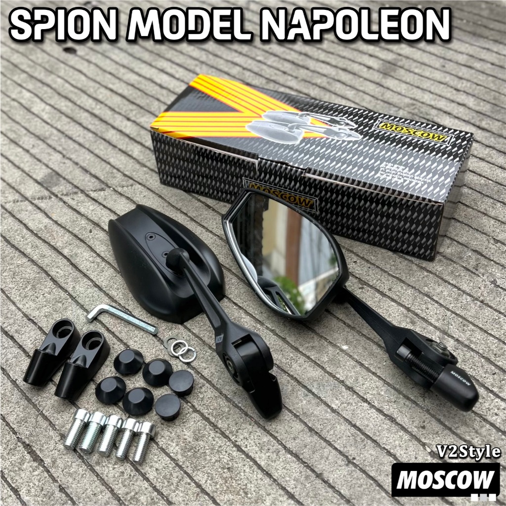 Spion Napoleon Batman Style MOSCOW FULL CNC Universal Variasi Motor Nmax Pcx Aerox Beat Vespa Vario 