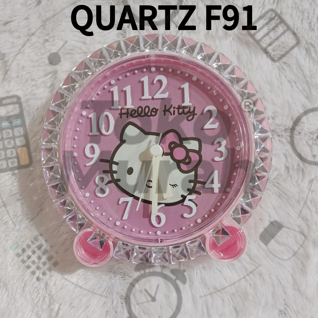 Jam Weker Anak Hello Kitty Jam Meja Karakter F 91 Free Baterai