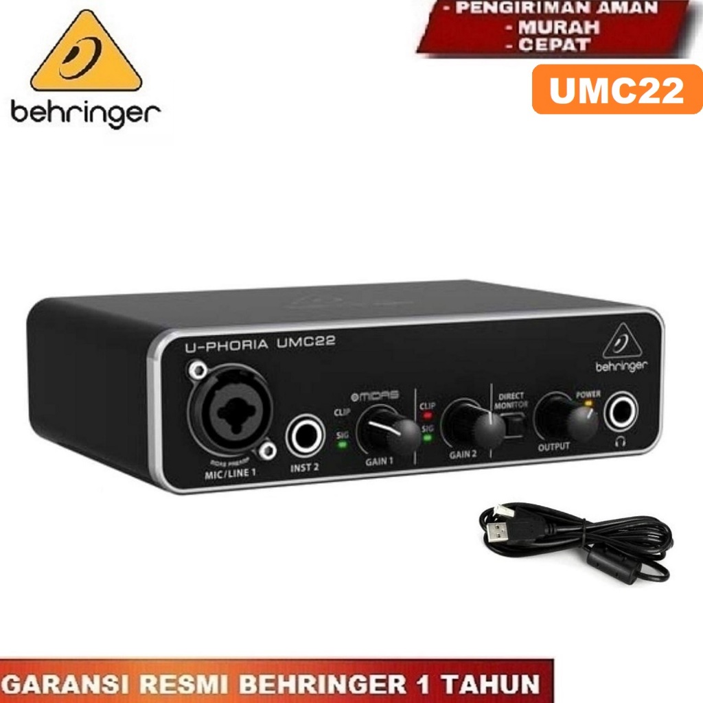 BEHRINGER UMC22 SOUNDCARD AUDIO INTERFACE