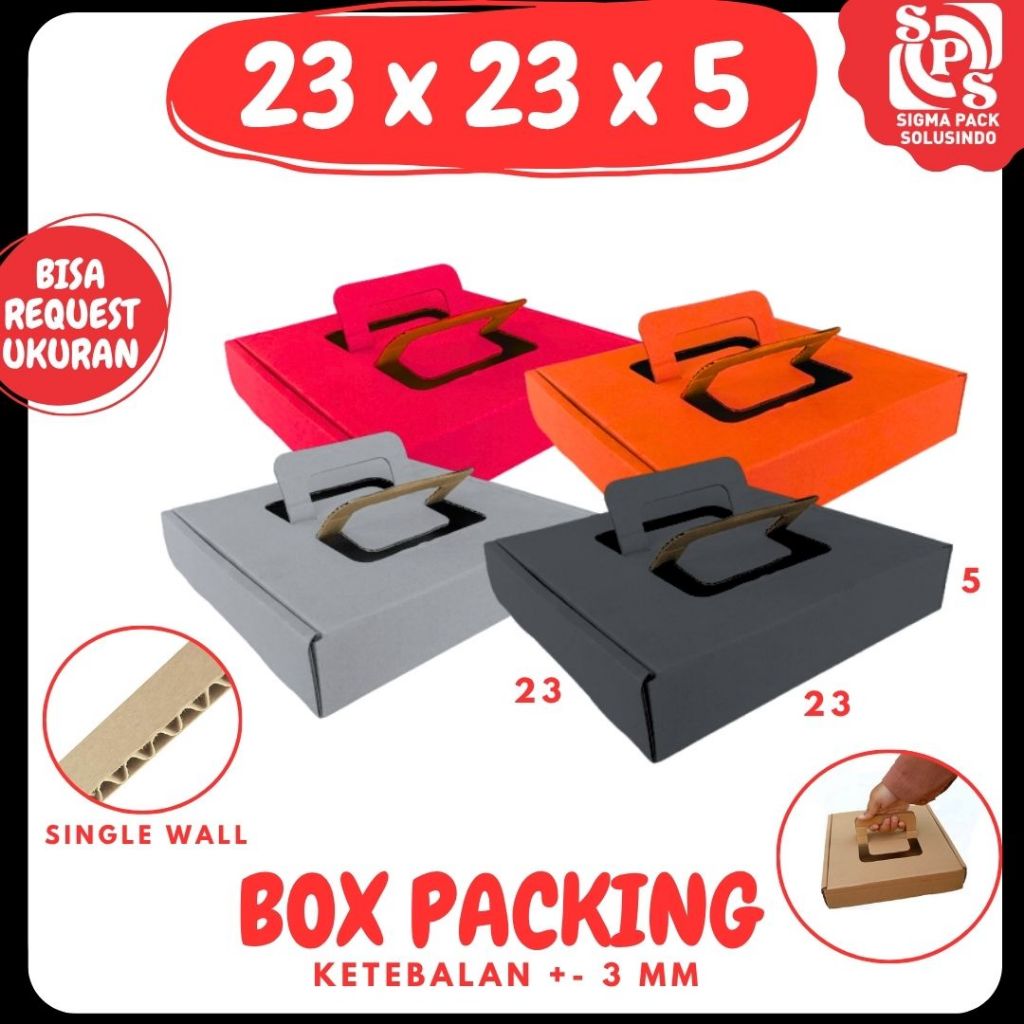 Box Pizza 23x23x5 LS Dus Kardus Packing Kemasan Kue Brownis Hampers Karton Kotak Dimsum Donat