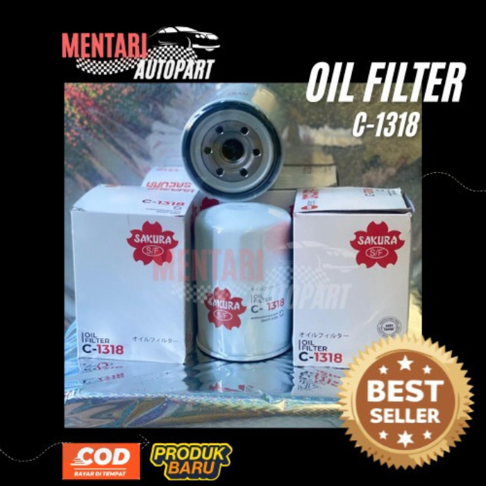 Filter Oli Truk Hino Dutro, Truk Toyota Dyna, Toyota Rino. C-1318 Original Sakura.