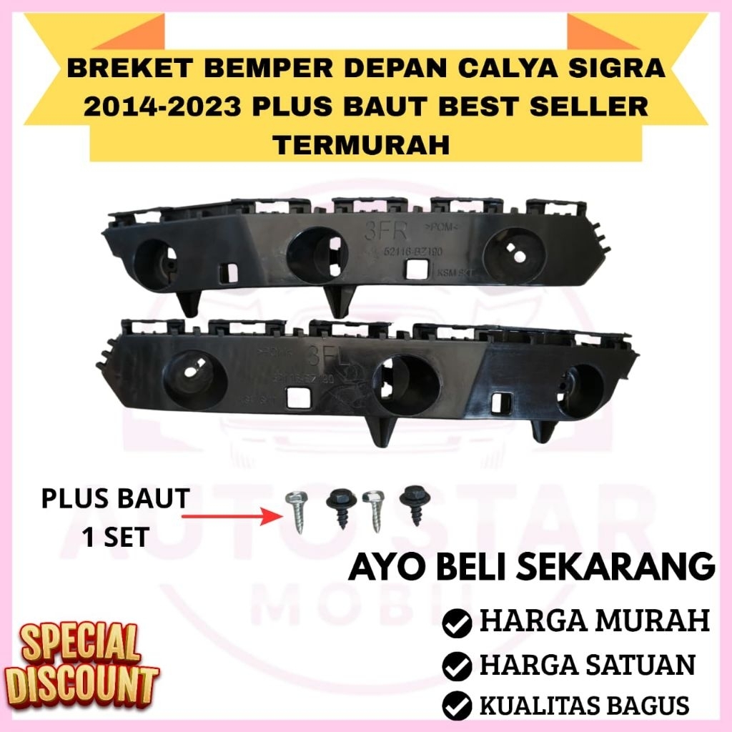 Breket Bemper depan atau Spport Bemper Calya dan Sigra 2016-2024 Plus Baut