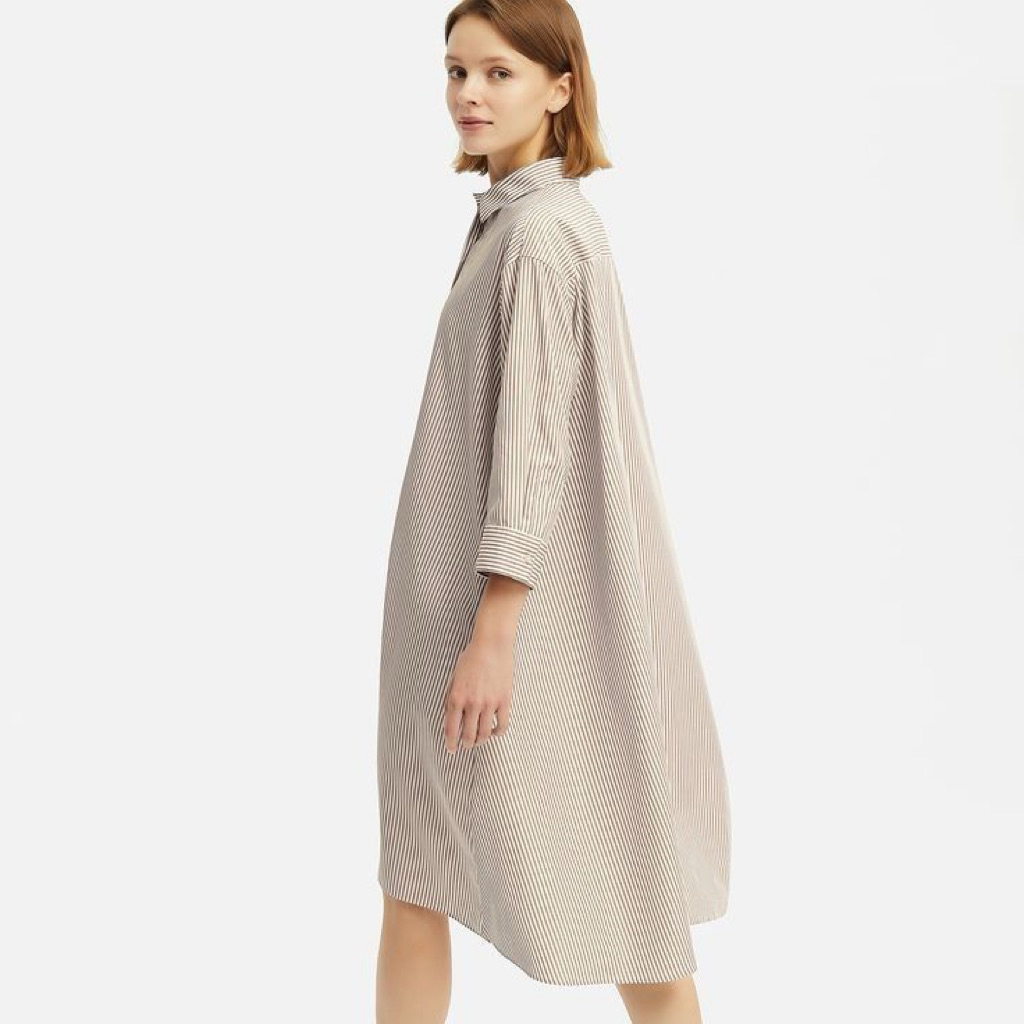 UNIQLO STRIPED LINEN DRESS