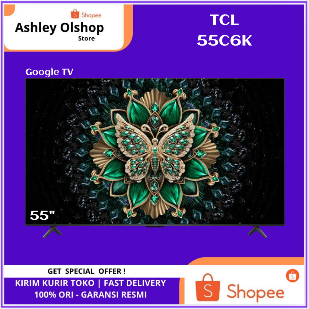 QD-Mini LED TV TCL 55 Inch C6K Premium Smart TV Google TV QLED TCL 55C6K 4K