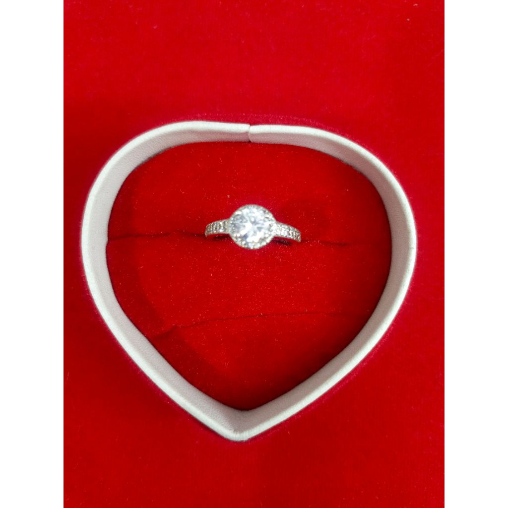 Cincin permata satu full mata/perak925