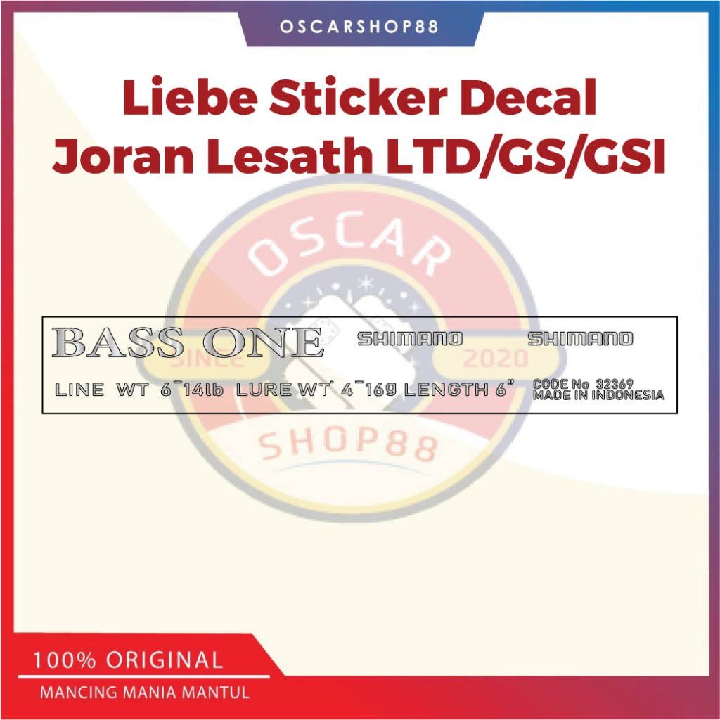 Oscarshop88 sticker decal joran bass one shimano
