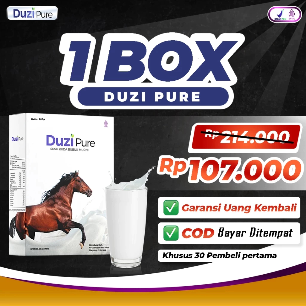 Duzi Pure - Susu Kuda Bubuk Murni Asli Lombok Mengatasi Nyeri Sendi Asam Urat Kolesterol