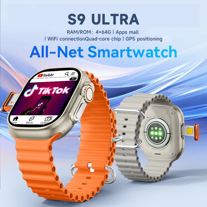 [Bisa Telepon]Samsung 4G SIM Smartwatch S9 Ultra GPS Bluetooth Health Monitoring Phone Call Android 