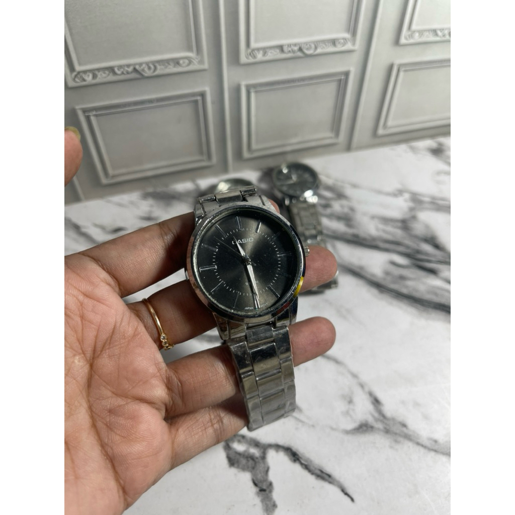 Jam Tangan Wanita Casio bulat Strap Rantai Stainless