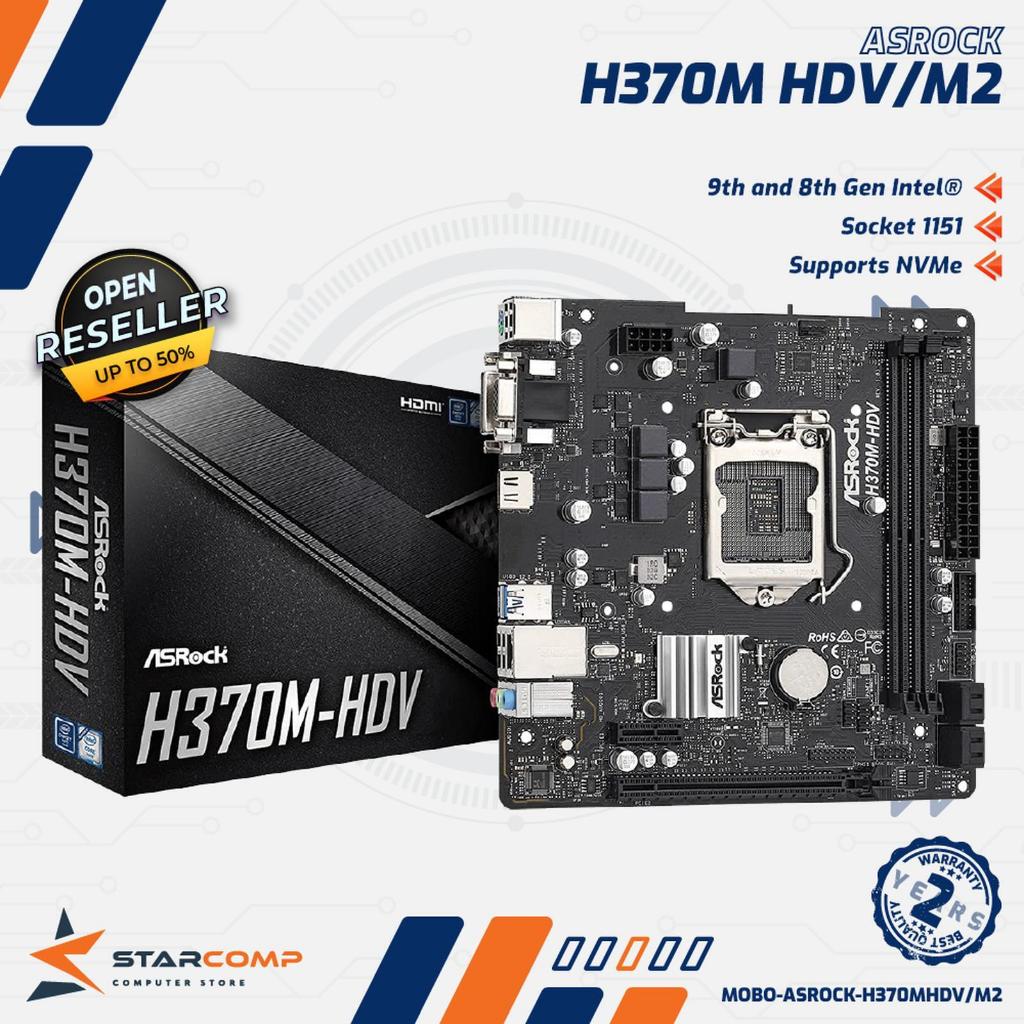 Motherboard ASROCK H370M-HDV/M.2 (Intel LGA 1151, Gen8, Gen9)