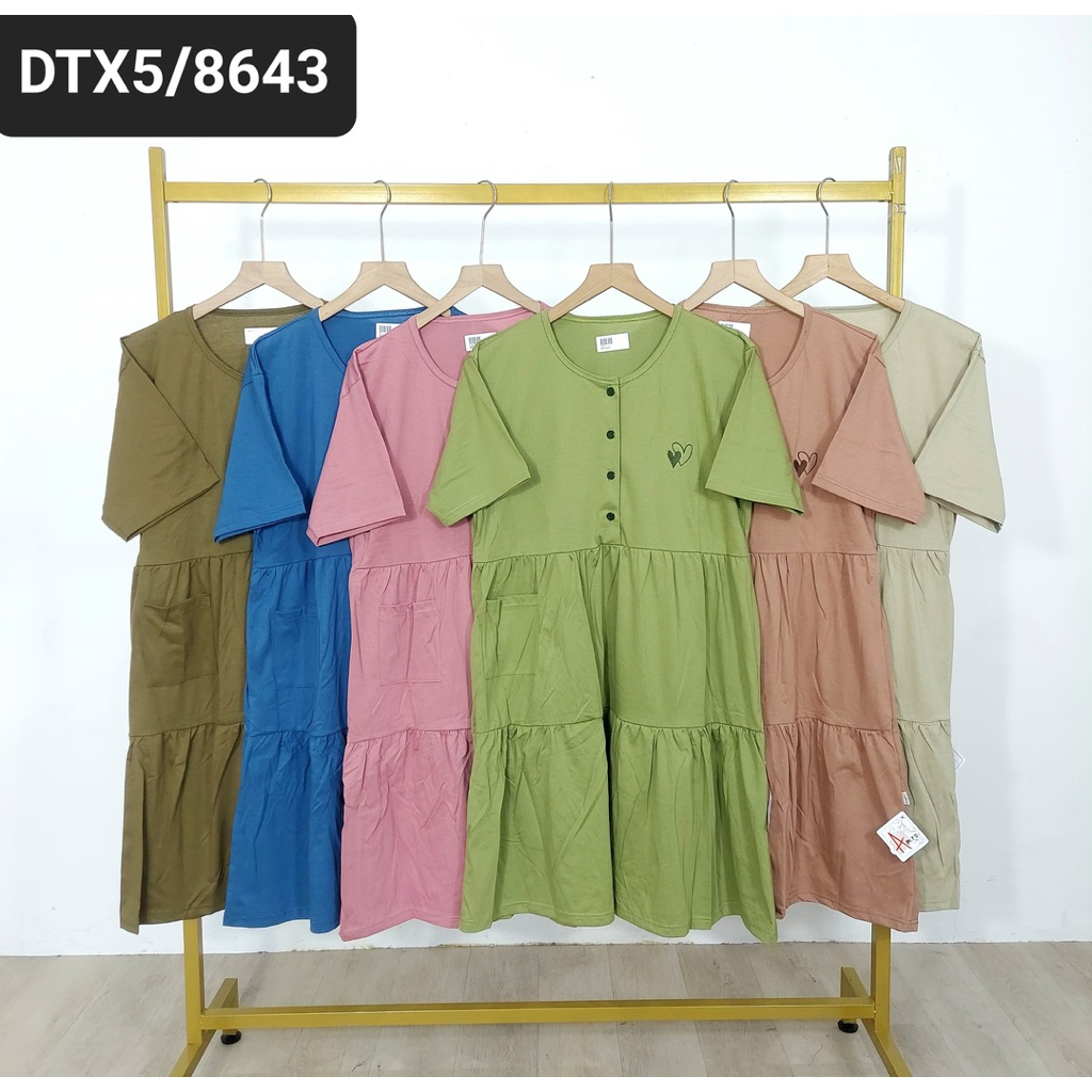 Daster jumbo kaos Amro label Putih