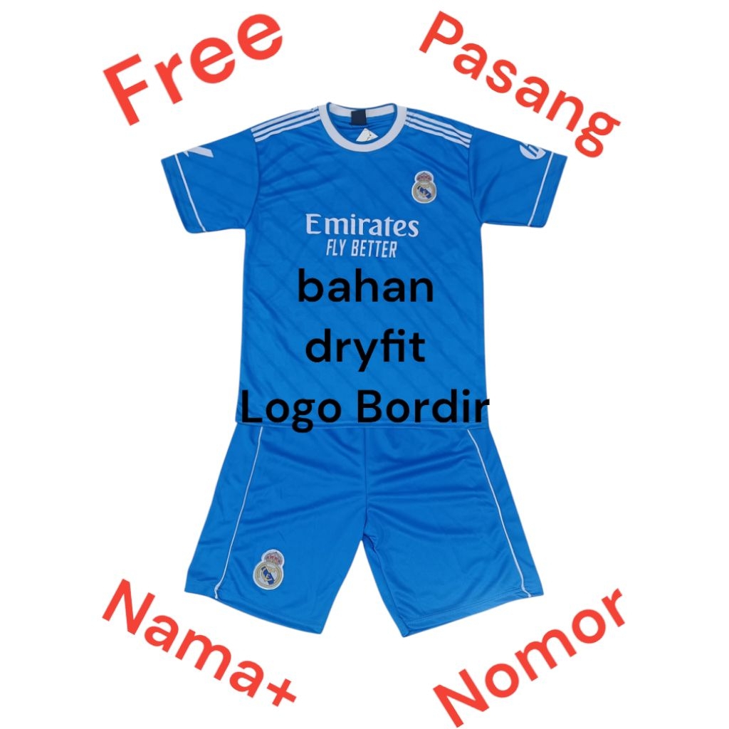 setelan baju bola anak real - Madrid/SETELAN BAJU BOLA ANAK LAKI LAKI/ GRATIS SABLON NAMA/SETELAN BA