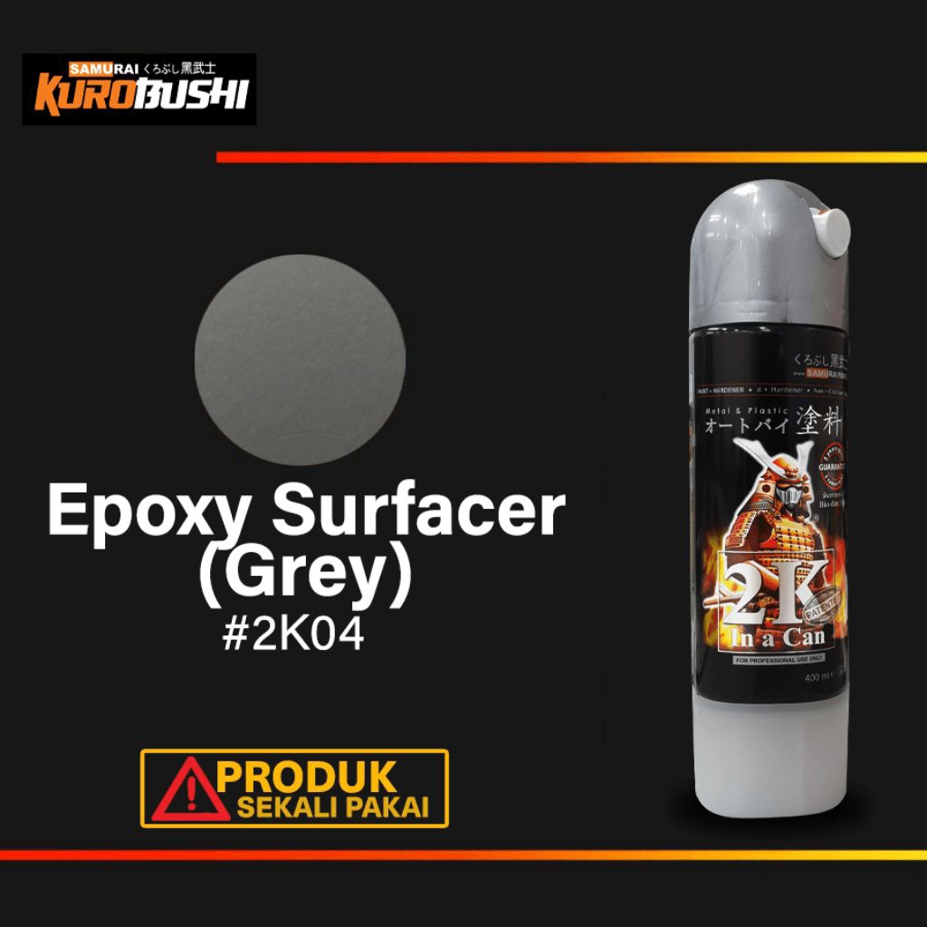 SAMURAI PAINT 2K04 2K 04 EPOXY PRIMER SURFACER CAT DASAR POXY POXI PILOX PYLOX UNDERCOATS 400ML