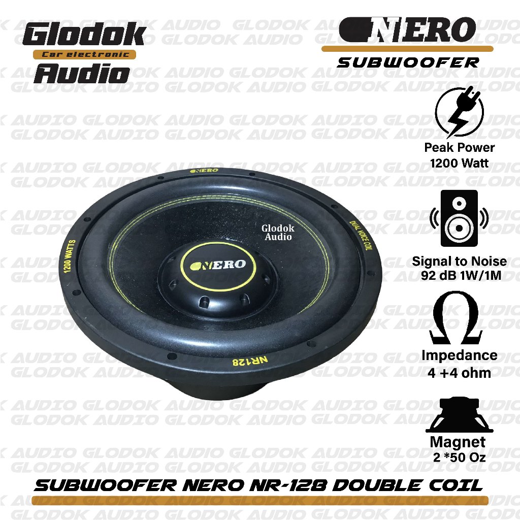 Subwoofer Nero Double Magnet 12 INCH DOUBLE VOICE COIL NR 128