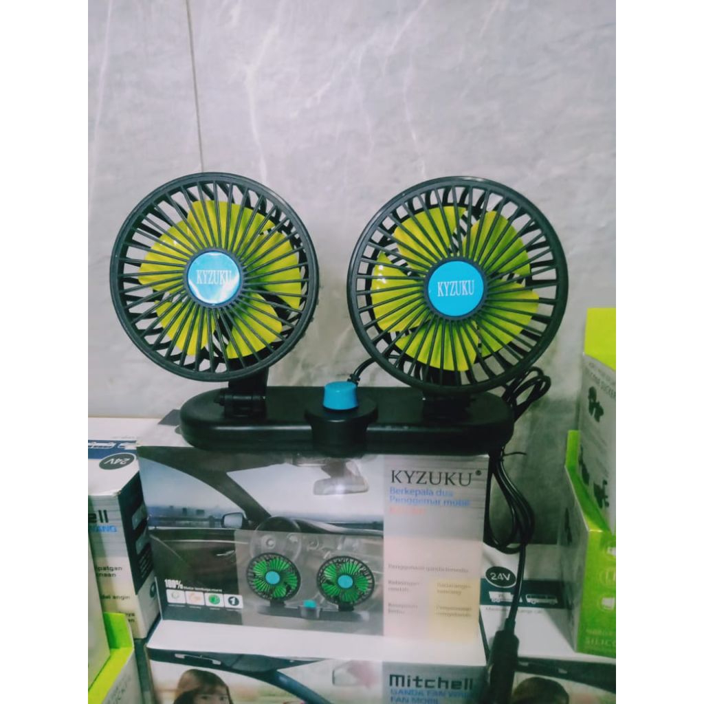 kipas angin mobil merek kyzuku angin kencang 12volt/24volt