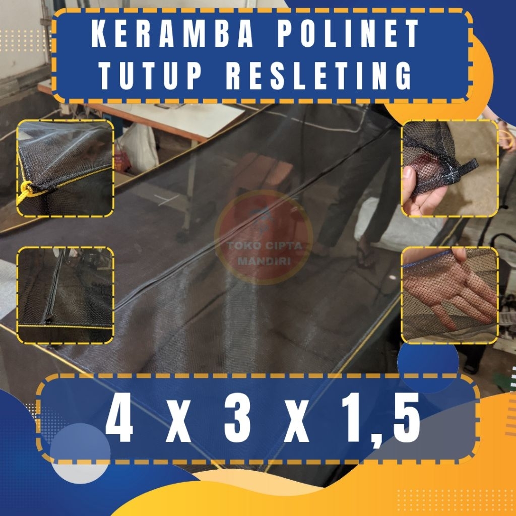 keramba ikan air tawar 4X3x1,5 polinet tutup resleting keramba jaring apung keramba budidaya ikan bu