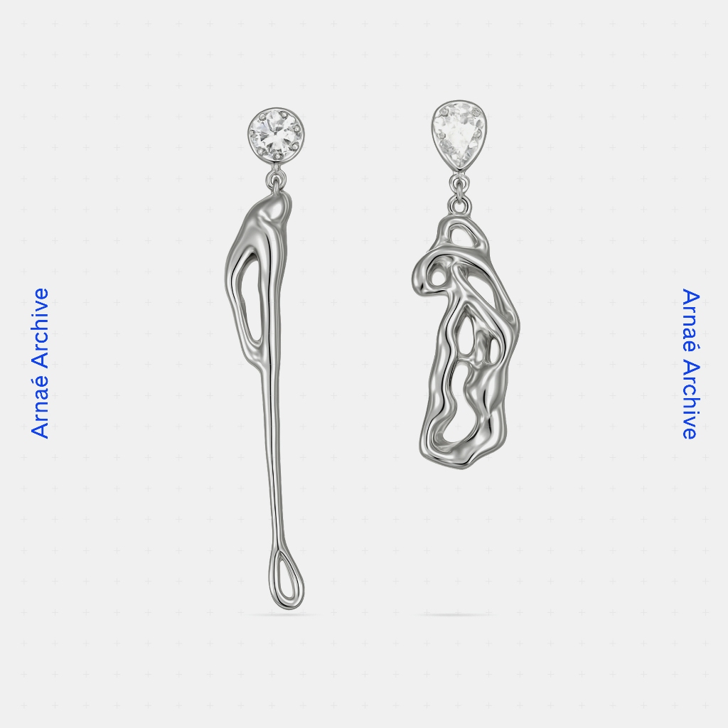 Arnae Archive — Tide and Flame Stud Earrings — Anting Unisex Premium Stainless Steel Anti Karat