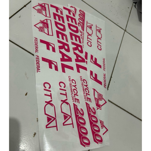 cutting stiker sepeda federal city cat