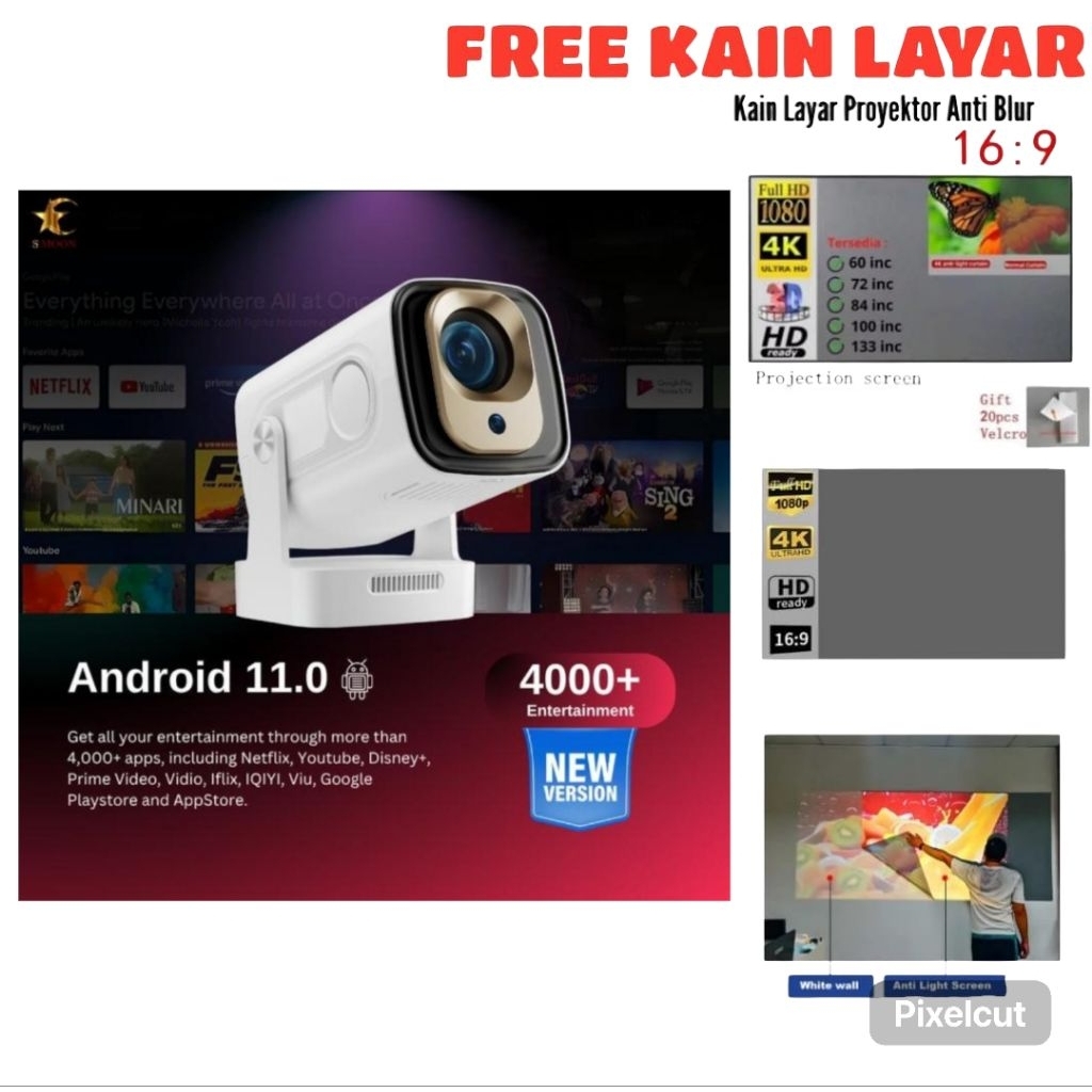 Proyektor Smoon 360 - Smart Proyektor 4K